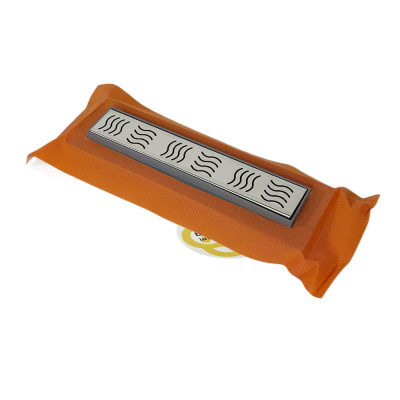 Будкрам купить Душевой трап  ECO 33 см с мембраной, вертикальный, решетка волна Sanpreis Душевой трап  ECO 33 см с мембраной, вертикальный, решетка волна Sanpreis 3