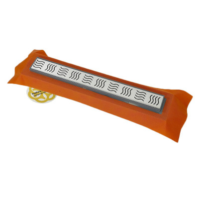 Будкрам купити Душовий трап ECO 40 см з мембраною, вертикальний, решітка хвиля Sanpreis