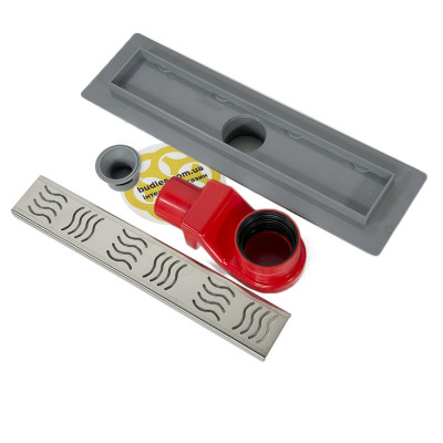 Будкрам купити Душовий трап REVOLVE 33 см з фланцем, s-сифон, горизонтальний, решітка хвиля Sanpreis Душовий трап REVOLVE 33 см з фланцем, s-сифон, горизонтальний, решітка хвиля Sanpreis 2