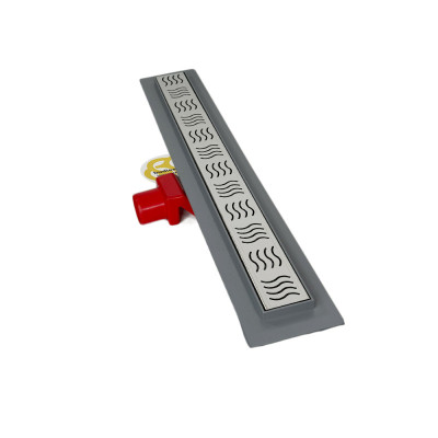 Будкрам купити Душовий трап REVOLVE 50 см з фланцем, s-сифон, горизонтальний, решітка хвиля Sanpreis