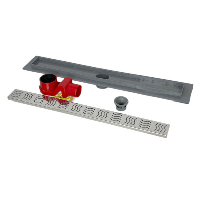 Будкрам купить Душевой трап REVOLVE 60 см с фланцем, s-сифон, горизонтальный, решетка волна Sanpreis Душевой трап REVOLVE 60 см с фланцем, s-сифон, горизонтальный, решетка волна Sanpreis 3