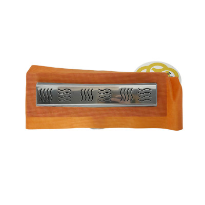 Будкрам купити Душовий трап ECO 33 см з фланцем та мембраною, горизонтальний, решітка хвиля Sanpreis