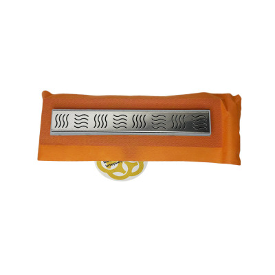 Будкрам купити Душовий трап ECO 40 см з фланцем та мембраною, горизонтальний, решітка хвиля Sanpreis Душовий трап ECO 40 см з фланцем та мембраною, горизонтальний, решітка хвиля Sanpreis 2