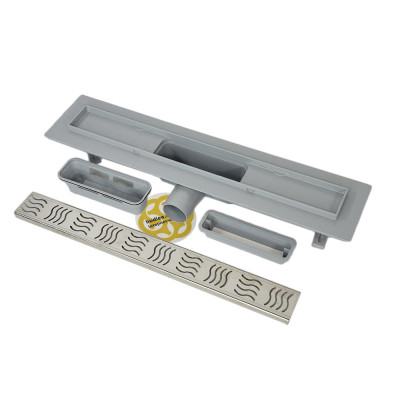 Будкрам купить Душевой трап CLASSIC 50 см с фланцем, горизонтальный, решетка волна Sanpreis Душевой трап CLASSIC 50 см с фланцем, горизонтальный, решетка волна Sanpreis 4