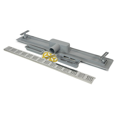 Будкрам купити Душовий трап CLASSIC 70 см з фланцем, горизонтальний, гідрозатвор, решітка хвиля Sanpreis Душовий трап CLASSIC 70 см з фланцем, горизонтальний, гідрозатвор, решітка хвиля Sanpreis 2