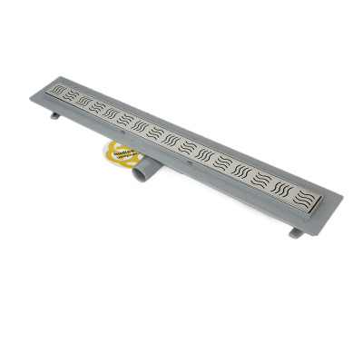 Будкрам купити Душовий трап CLASSIC 80 см з фланцем, горизонтальний, гідрозатвор, решітка хвиля Sanpreis