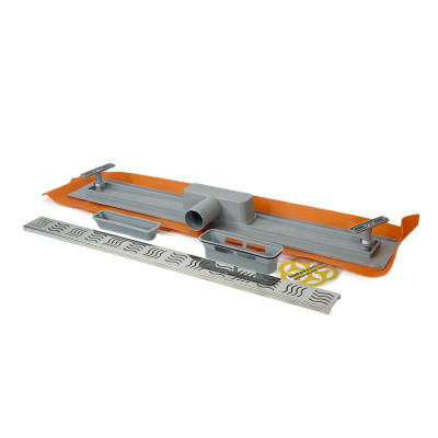 Будкрам купити Душовий трап ECO 80 см з мембраною, горизонтальний, решітка хвиля Sanpreis Душовий трап ECO 80 см з мембраною, горизонтальний, решітка хвиля Sanpreis 2