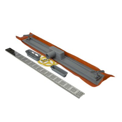 Будкрам купити Душовий трап ECO 90 см з мембраною, горизонтальний, решітка хвиля Sanpreis Душовий трап ECO 90 см з мембраною, горизонтальний, решітка хвиля Sanpreis 3