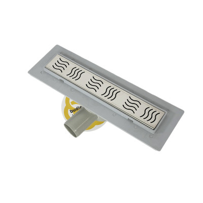 Будкрам купити Душовий трап REVOLVE 33 см з фланцем, поворотний сифон, горизонтальний, решітка хвиля Sanpreis Душовий трап REVOLVE 33 см з фланцем, поворотний сифон, горизонтальний, решітка хвиля Sanpreis 3