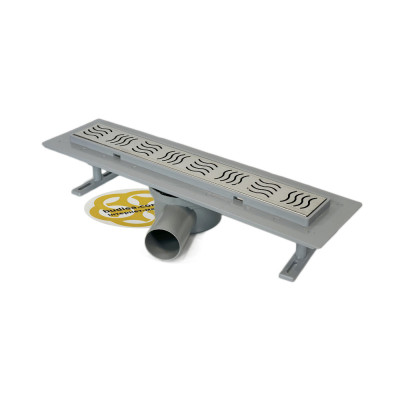 Будкрам купити Душовий трап REVOLVE 40 см з поворотним сифоном, горизонтальний, решітка хвиля Sanpreis