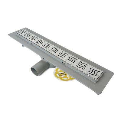 Будкрам купити Душовий трап REVOLVE 50 см з поворотним сифоном, горизонтальний, решітка хвиля Sanpreis Душовий трап REVOLVE 50 см з поворотним сифоном, горизонтальний, решітка хвиля Sanpreis 3