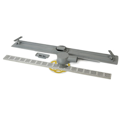 Будкрам купить Душевой трап  REVOLVE 90 см с поворотным сифоном, горизонтальный, решетка волна Sanpreis Душевой трап  REVOLVE 90 см с поворотным сифоном, горизонтальный, решетка волна Sanpreis 2