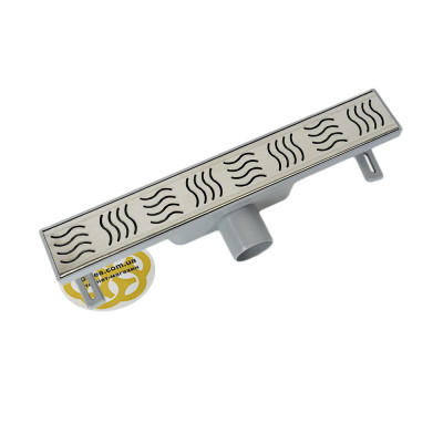 Будкрам купити Душовий трап CLASSIC 40 см, горизонтальний, гідрозатвор, решітка хвиля Sanpreis