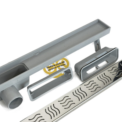 Будкрам купить Душевой трап CLASSIC 80 см, горизонтальный,  с гидрозатвором, решетка волна Sanpreis Душевой трап CLASSIC 80 см, горизонтальный,  с гидрозатвором, решетка волна Sanpreis 2