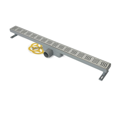 Будкрам купити Душовий трап CLASSIC 80 см, горизонтальний, з гідрозатвором, решітка хвиля Sanpreis