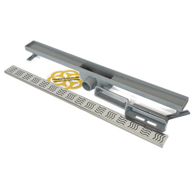 Будкрам купить Душевой трап CLASSIC 80 см, горизонтальный,  с гидрозатвором, решетка волна Sanpreis Душевой трап CLASSIC 80 см, горизонтальный,  с гидрозатвором, решетка волна Sanpreis 5