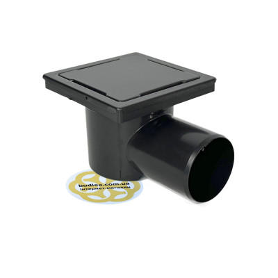 Будкрам купити Трап для душу MIKRO 9х9 см горизонтальний, нержавіюча сталь, чорний Mesa