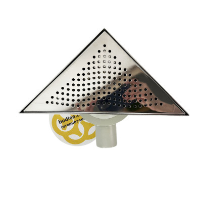 Будкрам купить Душевой трап TRIANGLE LEGAL 23,4х33 см, поворотный сифон горизонтальный, с гидрозатвором, решетка круг Sanpreis