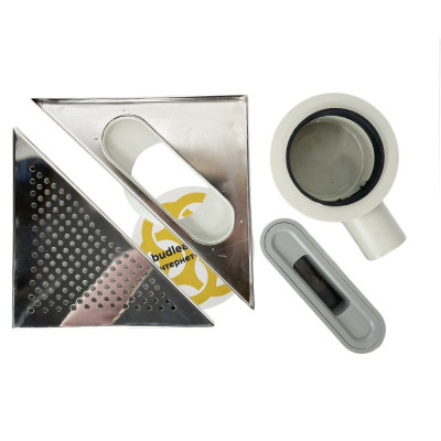 Будкрам купити Душовий трап TRIANGLE LEGAL 23,4х33 см, поворотний сифон горизонтальний, з гідрозатвором, решітка коло Sanpreis Душовий трап TRIANGLE LEGAL 23,4х33 см, поворотний сифон горизонтальний, з гідрозатвором, решітка коло Sanpreis 2