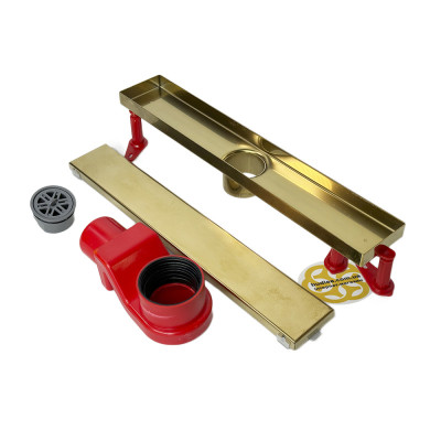 Будкрам купити Душовий трап GOLD 40 см з нержавіючої сталі, універсальний, грати під плитку, золото Sanpreis Душовий трап GOLD 40 см з нержавіючої сталі, універсальний, грати під плитку, золото Sanpreis 3