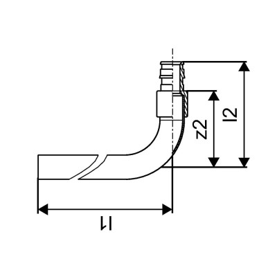 Будкрам купить Трубка радиаторная угловая  Ø16х15 мм L=300 мм Uponor Smart Radi Uponor Трубка радиаторная угловая  Ø16х15 мм L=300 мм Uponor Smart Radi Uponor 2