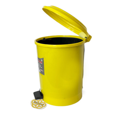 Будкрам купить Пластиковое мусорное ведро с педалью 30 Л, круглое, желтый Afacan Plastik Пластиковое мусорное ведро с педалью 30 Л, круглое, желтый Afacan Plastik 2