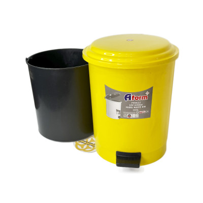 Будкрам купить Пластиковое мусорное ведро с педалью 30 Л, круглое, желтый Afacan Plastik Пластиковое мусорное ведро с педалью 30 Л, круглое, желтый Afacan Plastik 4