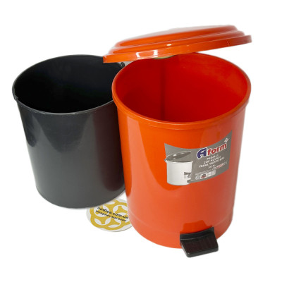 Будкрам купить Мусорное ведро с педалью 30 Л пластиковое круглое, оранжевый Afacan Plastik Мусорное ведро с педалью 30 Л пластиковое круглое, оранжевый Afacan Plastik 3