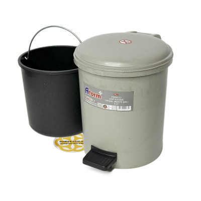 Будкрам купить Пластиковое ведро для мусора с педалью на 3Л, серый Afacan Plastik Пластиковое ведро для мусора с педалью на 3Л, серый Afacan Plastik 3
