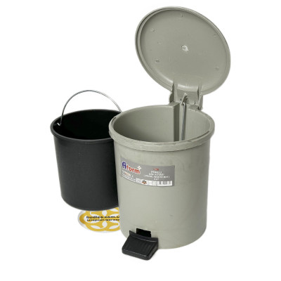 Будкрам купить Пластиковое ведро для мусора с педалью на 3Л, серый Afacan Plastik Пластиковое ведро для мусора с педалью на 3Л, серый Afacan Plastik 2