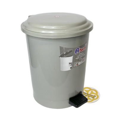 Будкрам купити Відро для сміття з педаллю 30 Л, пластик, кругле, сірий Afacan Plastik