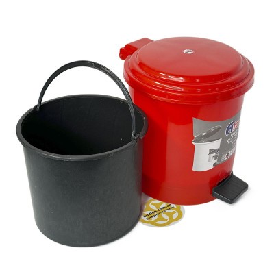 Будкрам купить Мусорное ведро с педалью на 6Л, пластик, красный Afacan Plastik Мусорное ведро с педалью на 6Л, пластик, красный Afacan Plastik 4