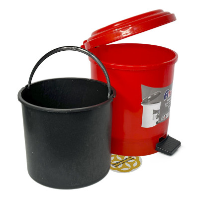 Будкрам купить Мусорное ведро с педалью на 6Л, пластик, красный Afacan Plastik Мусорное ведро с педалью на 6Л, пластик, красный Afacan Plastik 3