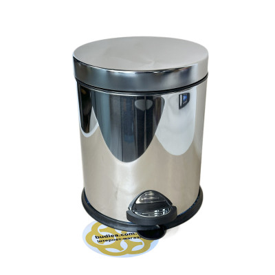Будкрам купити Відро для сміття 5Л з педаллю і мікроліфтом, нержавіюча сталь, хром VINKS