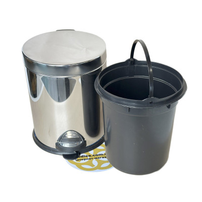 Будкрам купити Відро для сміття 5Л з педаллю і мікроліфтом, нержавіюча сталь, хром VINKS Відро для сміття 5Л з педаллю і мікроліфтом, нержавіюча сталь, хром VINKS 5