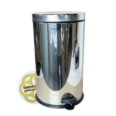 Будкрам купити Відро для сміття 16Л з педаллю та мікроліфтом, нержавіюча сталь, хром VINKS