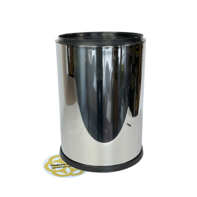 Будкрам купити Відро для сміття 12Л без кришки, нержавіюча сталь, колір хром VINKS