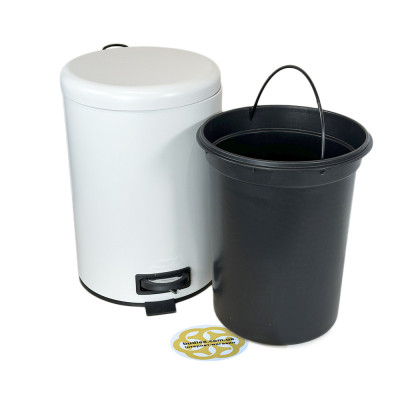 Будкрам купити Відро для сміття з педаллю 12Л ELIT, нержавіюча сталь, білий VINKS Відро для сміття з педаллю 12Л ELIT, нержавіюча сталь, білий VINKS 4