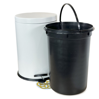 Будкрам купити Відро для сміття з педаллю 12Л нержавіюча сталь, білий VINKS Відро для сміття з педаллю 12Л нержавіюча сталь, білий VINKS 5