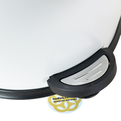 Будкрам купити Відро для сміття з педаллю 12Л нержавіюча сталь, білий VINKS Відро для сміття з педаллю 12Л нержавіюча сталь, білий VINKS 3