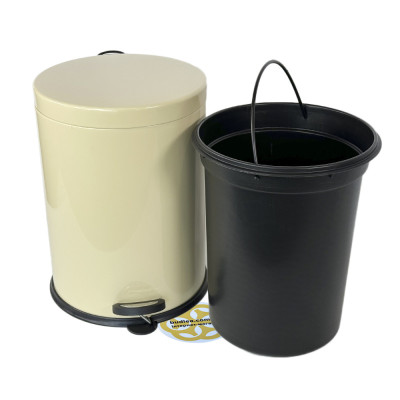 Будкрам купити Відро для сміття з педаллю 12Л нержавіюча сталь, кремовий VINKS Відро для сміття з педаллю 12Л нержавіюча сталь, кремовий VINKS 2