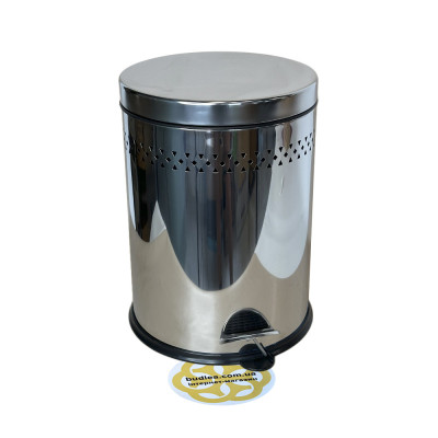 Будкрам купити Відро для сміття з педаллю 12Л з перфорацією, нержавіюча сталь, хром VINKS