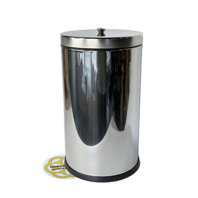 Будкрам купити Відро для сміття 16Л кришка з ручкою, нержавіюча сталь, хром VINKS