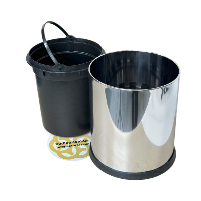 Будкрам купити Відро для сміття 5Л без кришки, нержавіюча сталь, хром VINKS Відро для сміття 5Л без кришки, нержавіюча сталь, хром VINKS 2