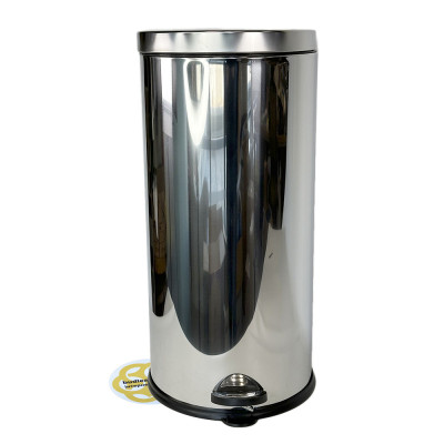 Будкрам купити Відро для сміття 30Л з педаллю та мікроліфтом, нержавіюча сталь, хром VINKS