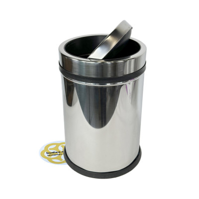 Будкрам купити Відро для сміття 16 Л поворотна кришка, нержавіюча сталь, хром VINKS