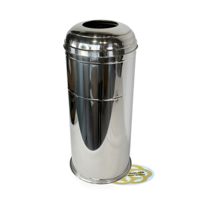 Будкрам купити Відро для сміття 32Л округла кришка з отвором, нержавіюча сталь, хром VINKS