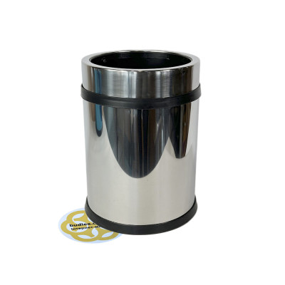 Будкрам купити Відро для сміття 5Л поворотна кришка, нержавіюча сталь, хром VINKS