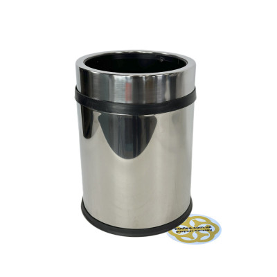 Будкрам купити Відро для сміття 8Л з притискним кільцем, нержавіюча сталь, хром VINKS