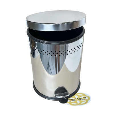 Будкрам купити Відро для сміття з педаллю 12Л з перфорацією, нержавіюча сталь, хром VINKS Відро для сміття з педаллю 12Л з перфорацією, нержавіюча сталь, хром VINKS 3